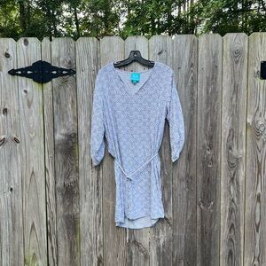 ESCAPADA Red, white and blue half moon design dress sz Large